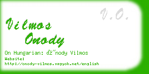 vilmos onody business card